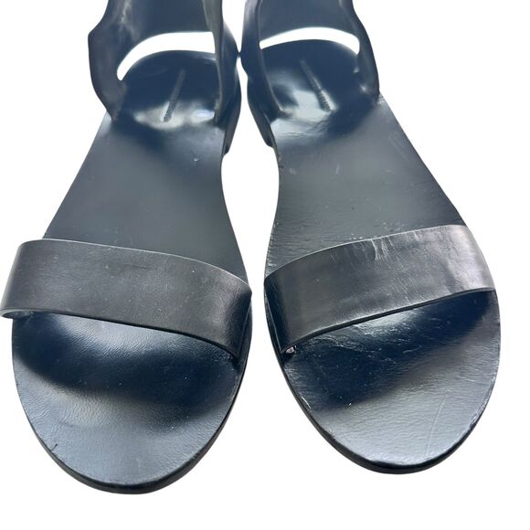 Alexander Wang Alec Ankle Cuff Black Leather flat sandals 39.5 US 8.5 - Picture 3 of 10